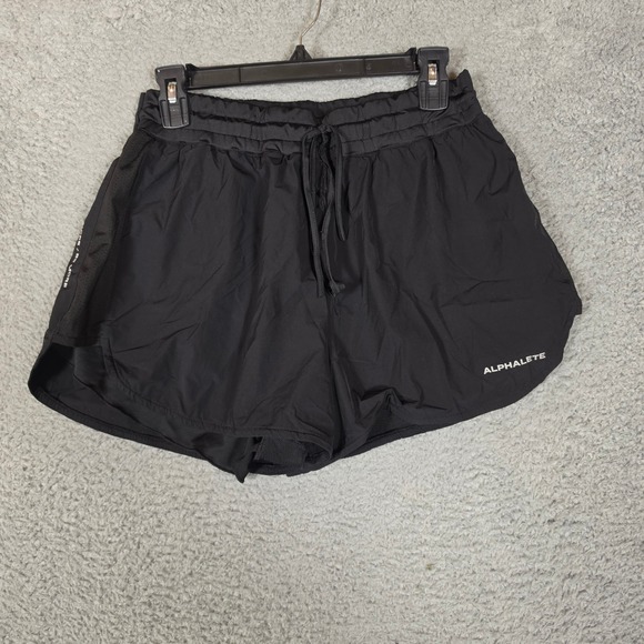 Alphalete Pants - Alphalete Running Shorts Womens Medium Black Excellent Mesh Trim Drawstring